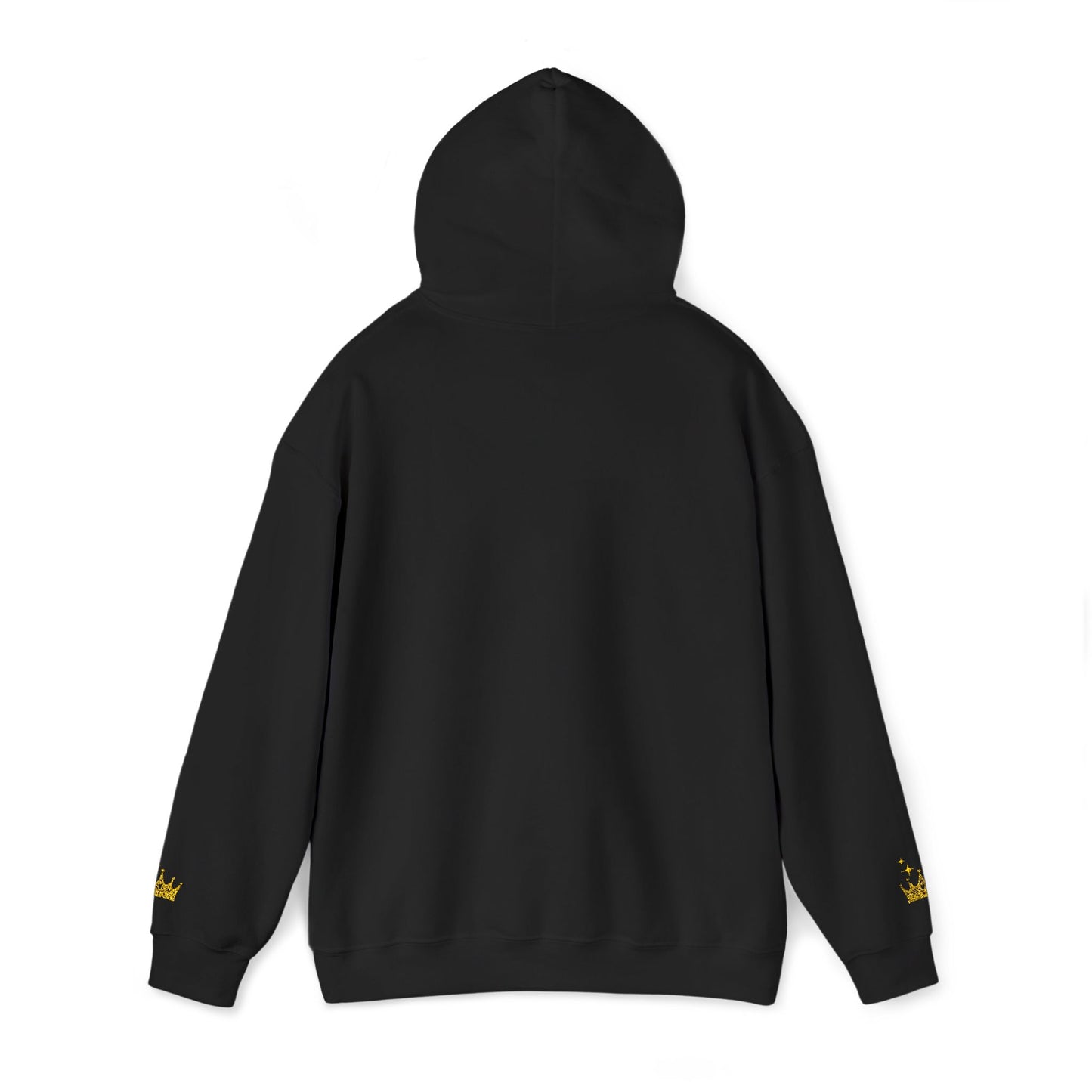 Queen Crown Hoodie — Glitter Gold "Queen" Graphic Hooded Sweatshirt