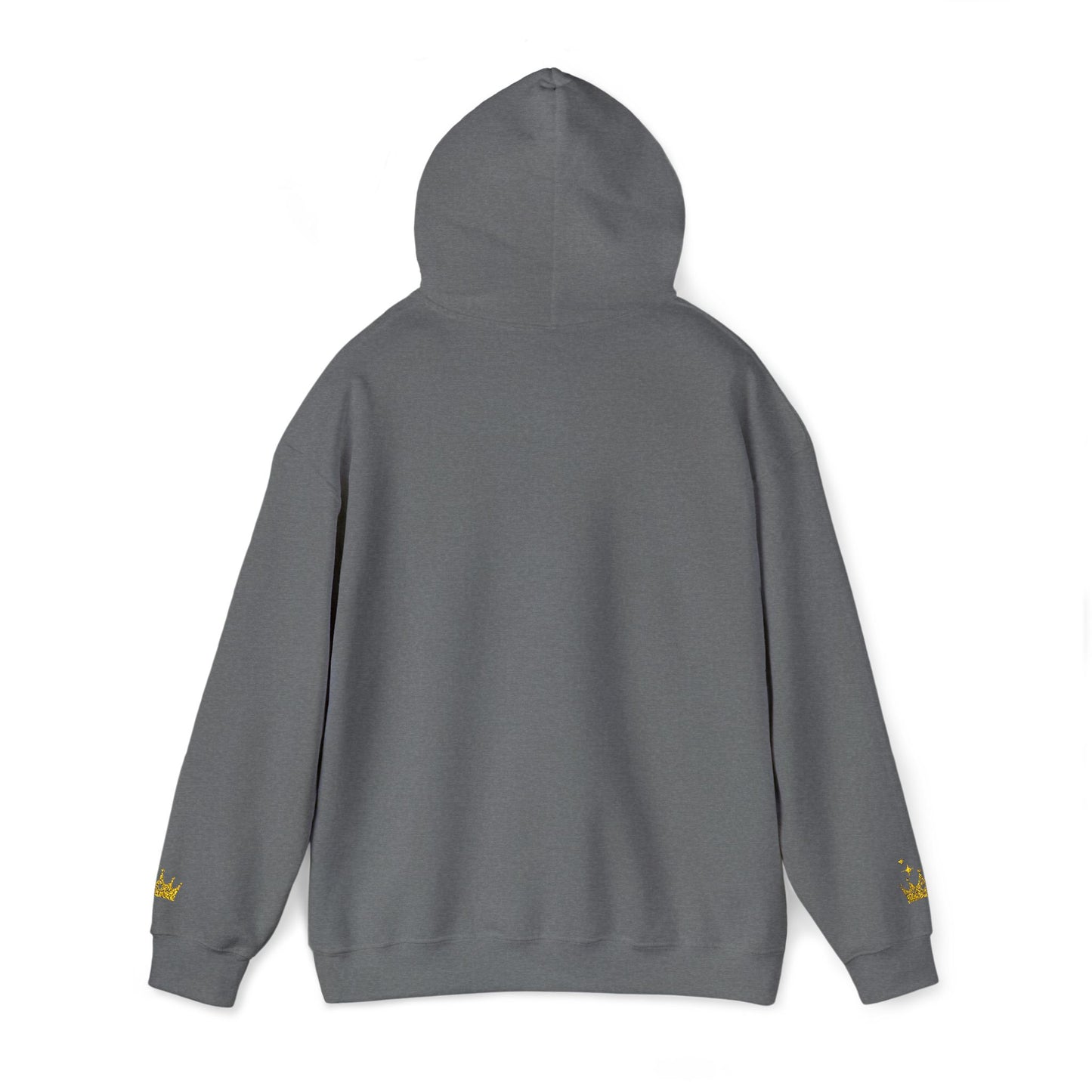 Queen Crown Hoodie — Glitter Gold "Queen" Graphic Hooded Sweatshirt