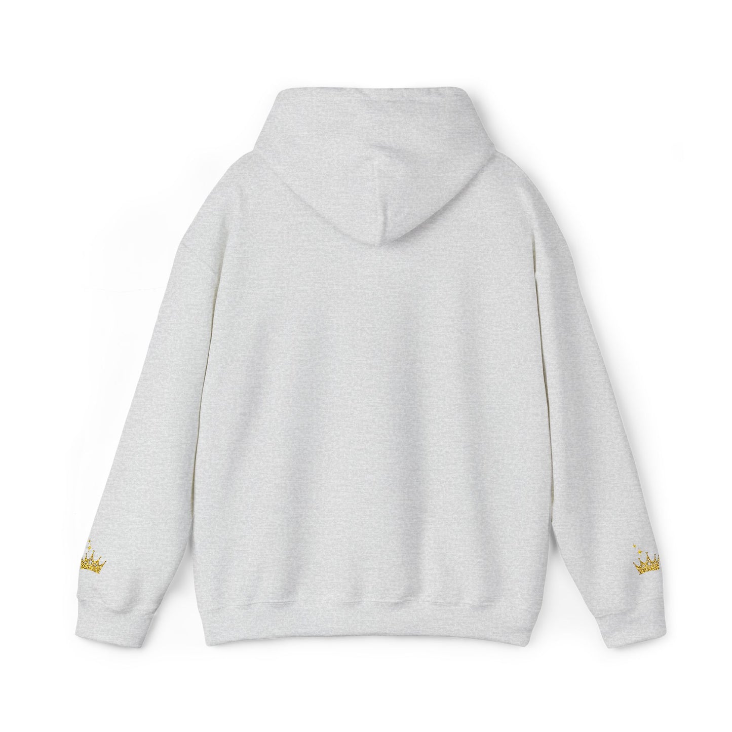 Queen Crown Hoodie — Glitter Gold "Queen" Graphic Hooded Sweatshirt