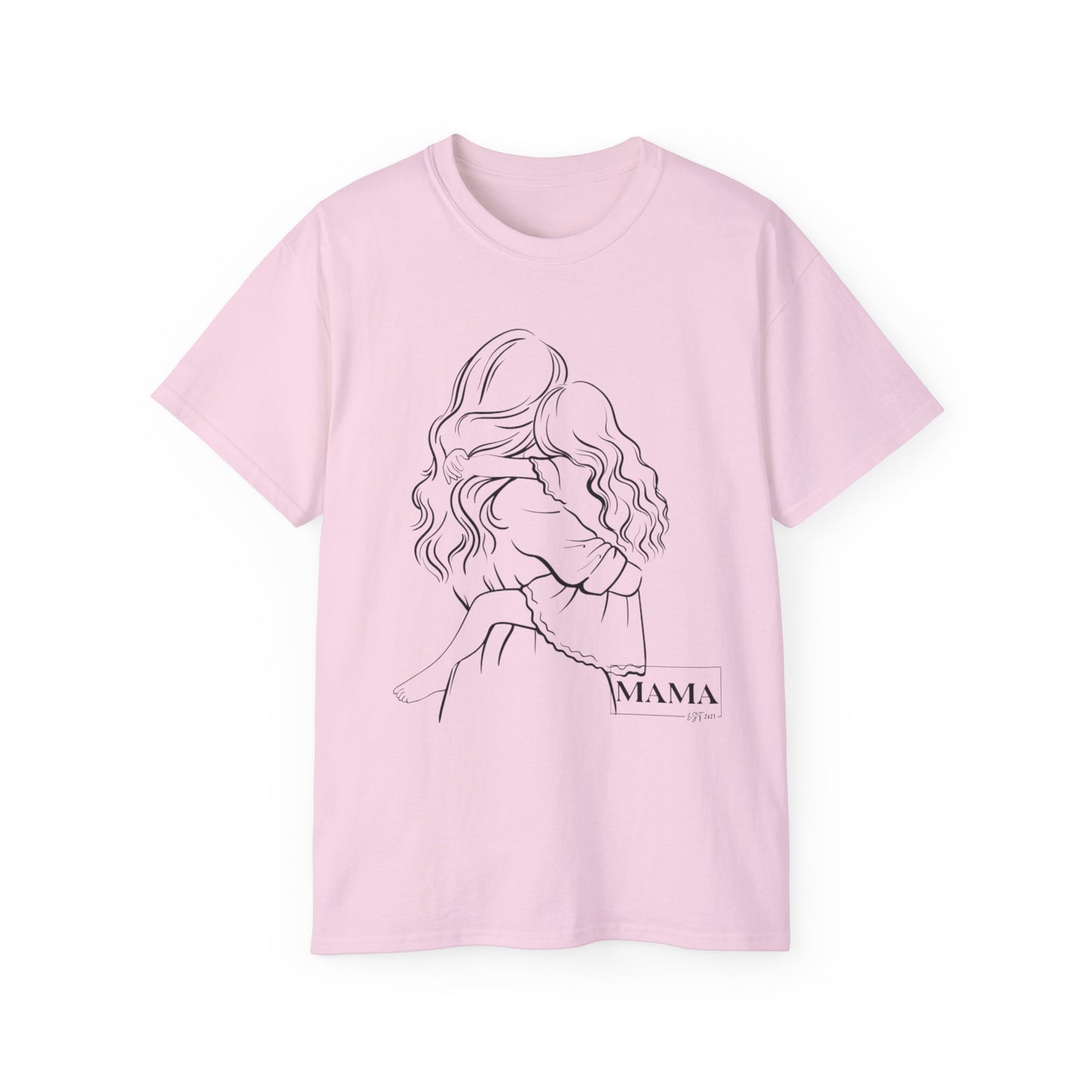 Mama & Child Sketch T-Shirt — "Best Mom Ever" Mother's Day Tee