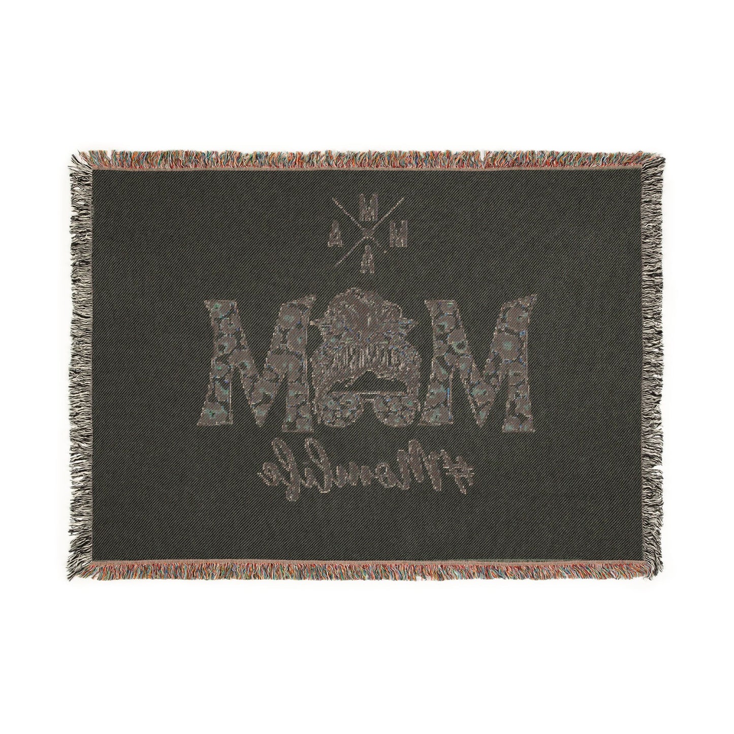 Mom Woven Blanket – #MomLife Leopard Accent Throw
