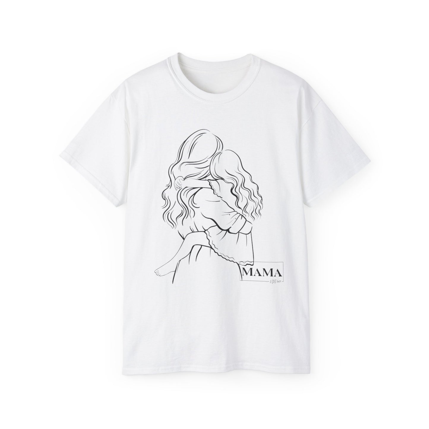 Mama & Child Sketch T-Shirt — "Best Mom Ever" Mother's Day Tee