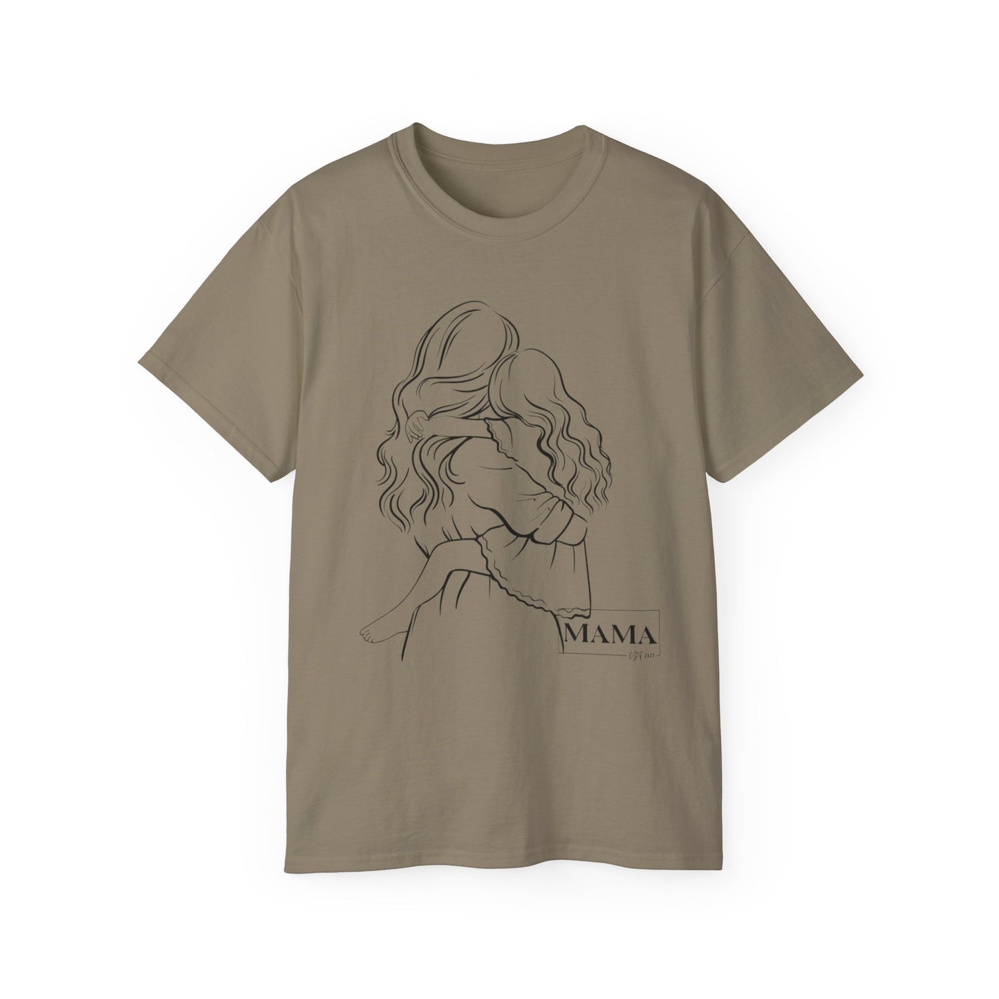 Mama & Child Sketch T-Shirt — "Best Mom Ever" Mother's Day Tee