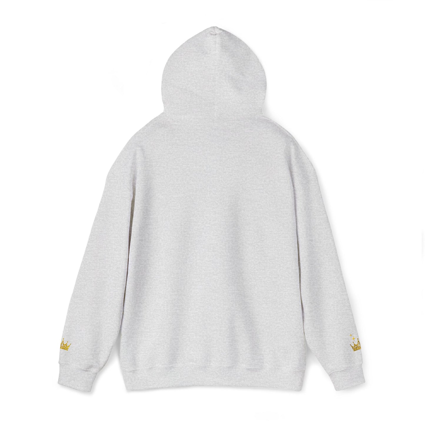 Queen Crown Hoodie — Glitter Gold "Queen" Graphic Hooded Sweatshirt