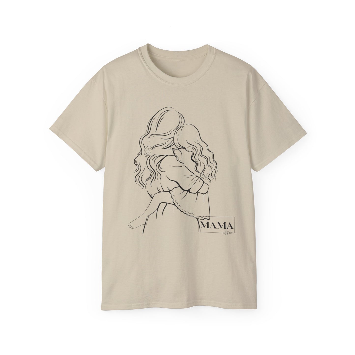 Mama & Child Sketch T-Shirt — "Best Mom Ever" Mother's Day Tee