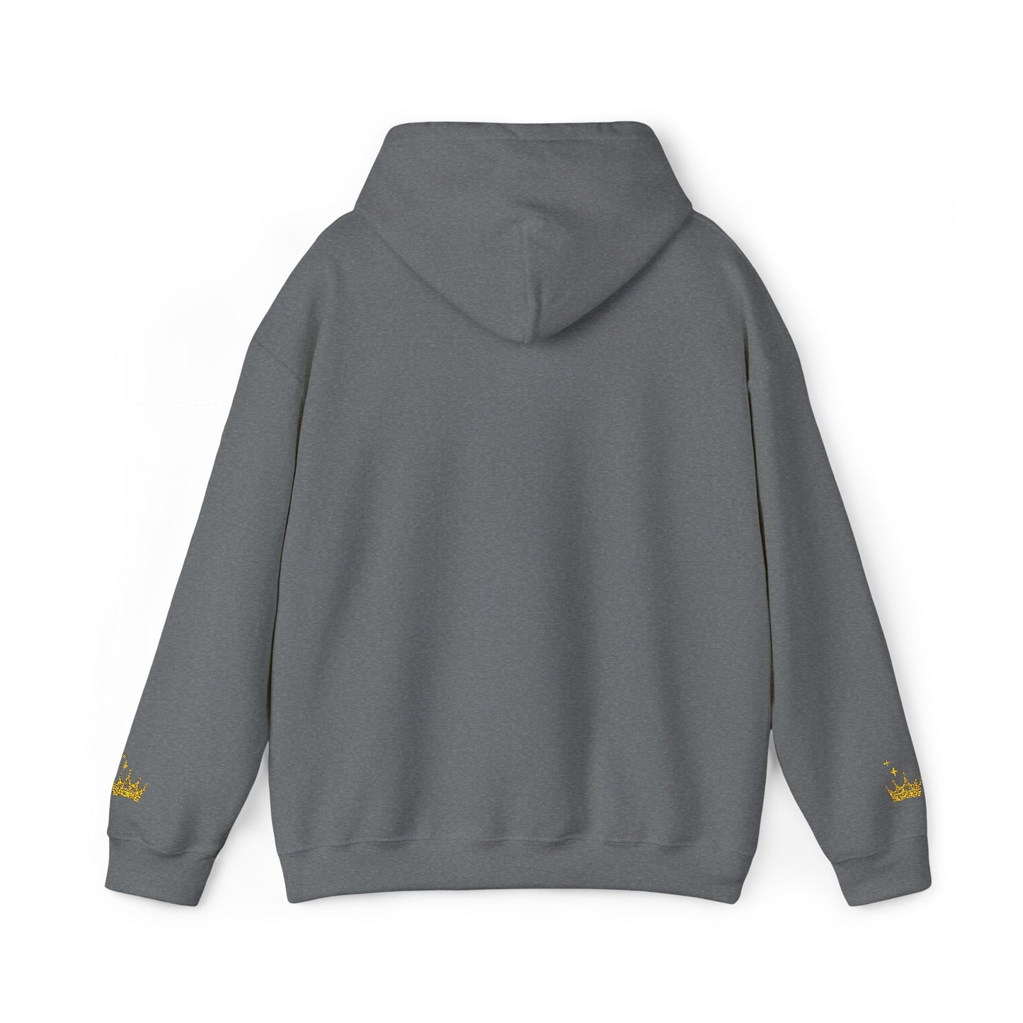 Queen Crown Hoodie — Glitter Gold "Queen" Graphic Hooded Sweatshirt