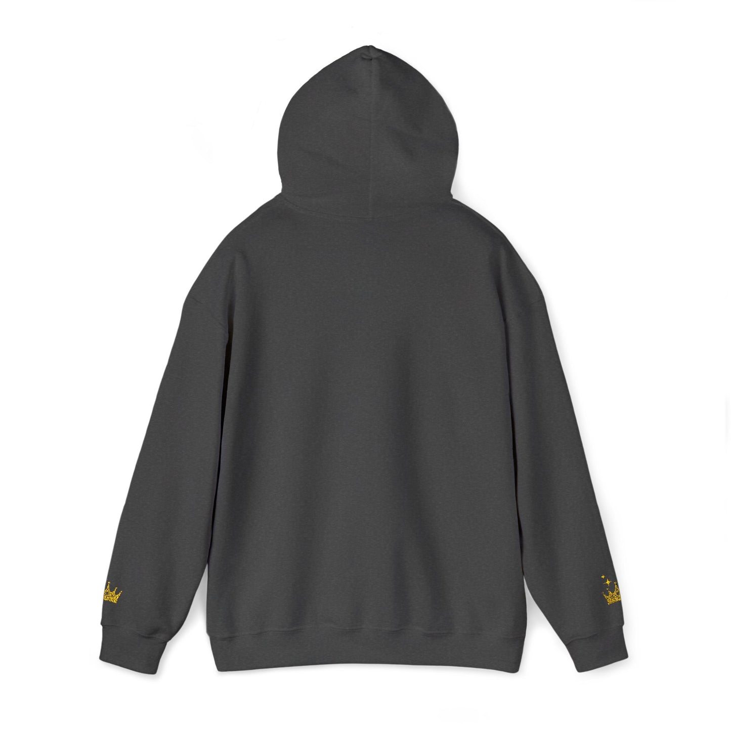Queen Crown Hoodie — Glitter Gold "Queen" Graphic Hooded Sweatshirt