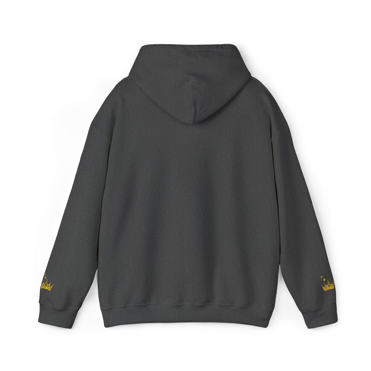 Queen Crown Hoodie — Glitter Gold "Queen" Graphic Hooded Sweatshirt