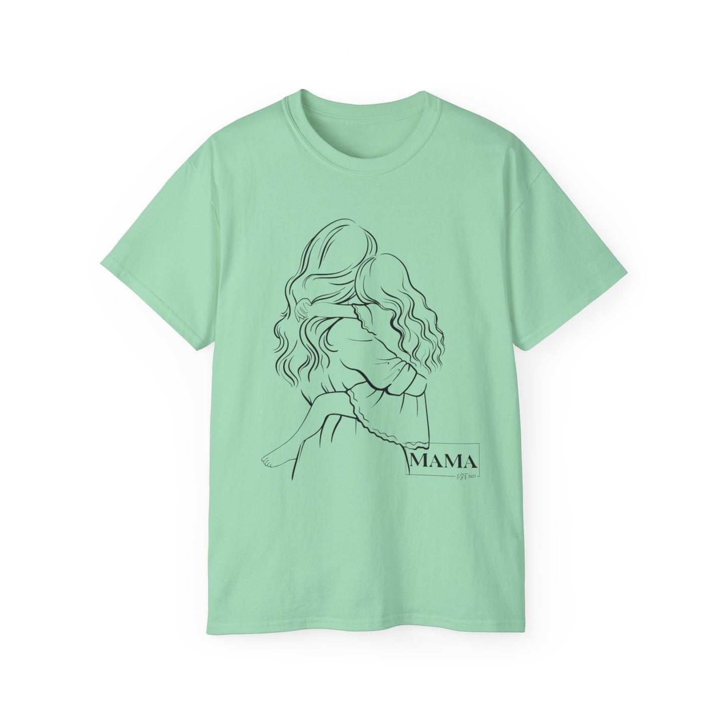 Mama & Child Sketch T-Shirt — "Best Mom Ever" Mother's Day Tee
