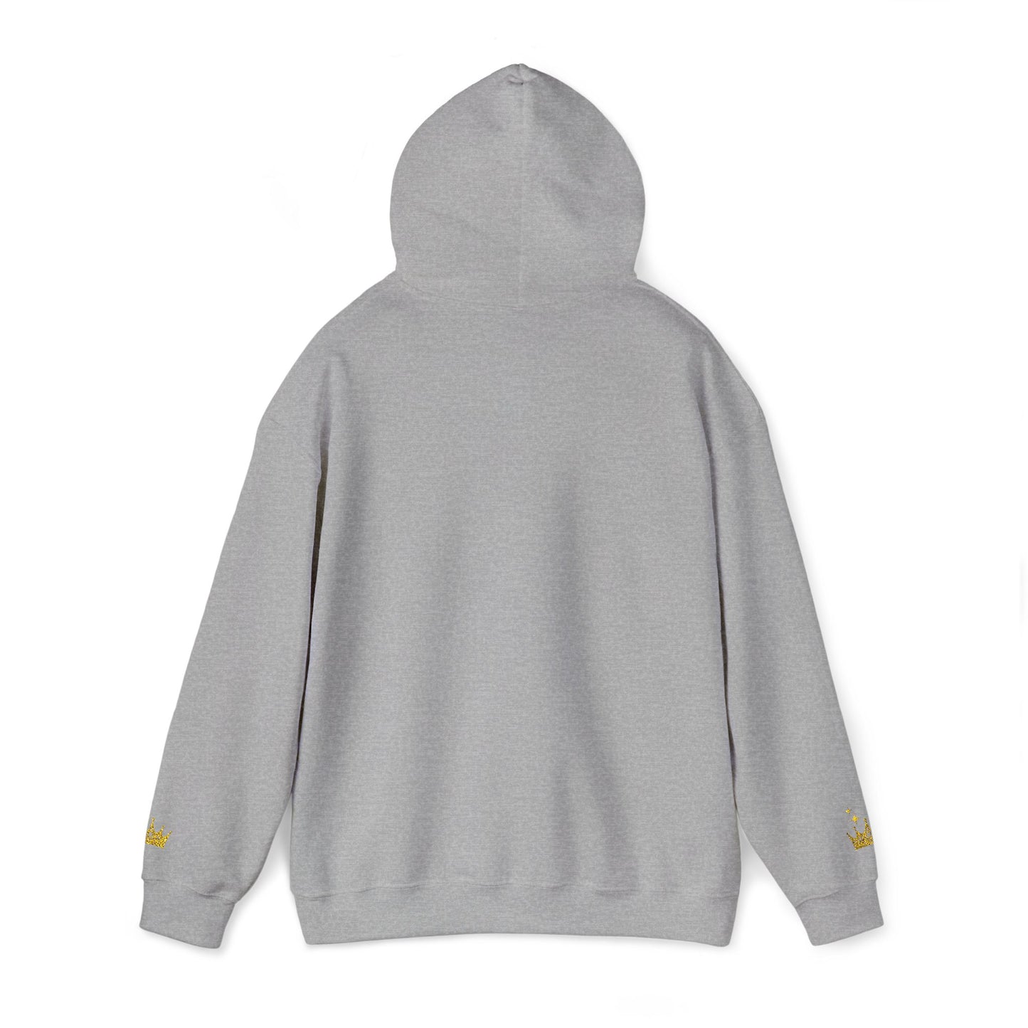 Queen Crown Hoodie — Glitter Gold "Queen" Graphic Hooded Sweatshirt
